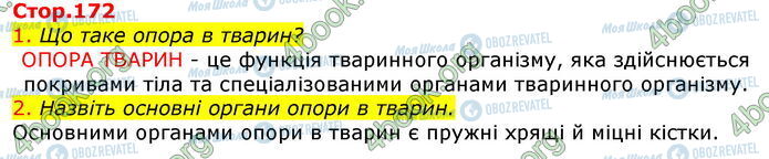 ГДЗ Биология 7 класс страница Стр.172 (1-2)